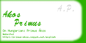 akos primus business card