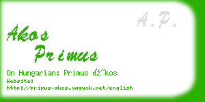 akos primus business card